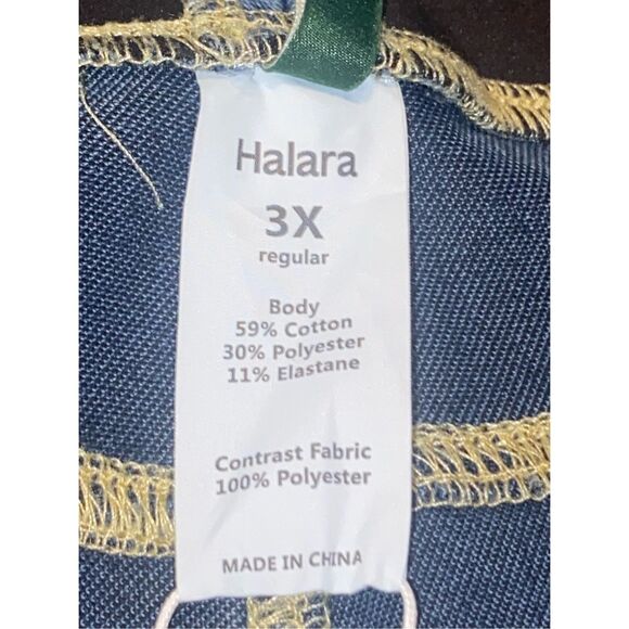 Halara Flex Denim Wide Leg Pants 3X Blue Stretch Athleisure Cropped Lightweight - Picture 6 of 7